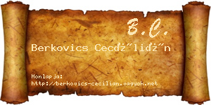 Berkovics Cecílián névjegykártya